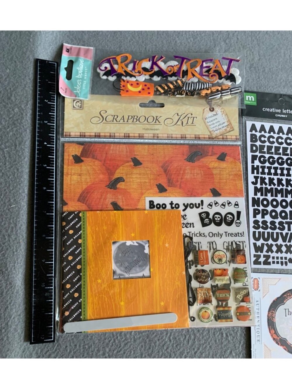Halloween Scrapbook Kit Embellishments Stickers & Creative Letters - Picture 5 of 10